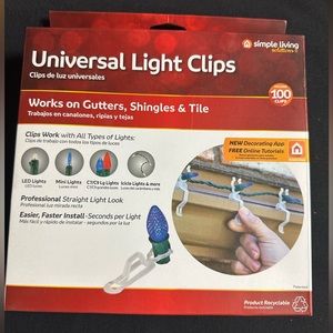 🌸 $3 if bundled Universal Light Clips for gutters shingles & tile 100 Clips NWT